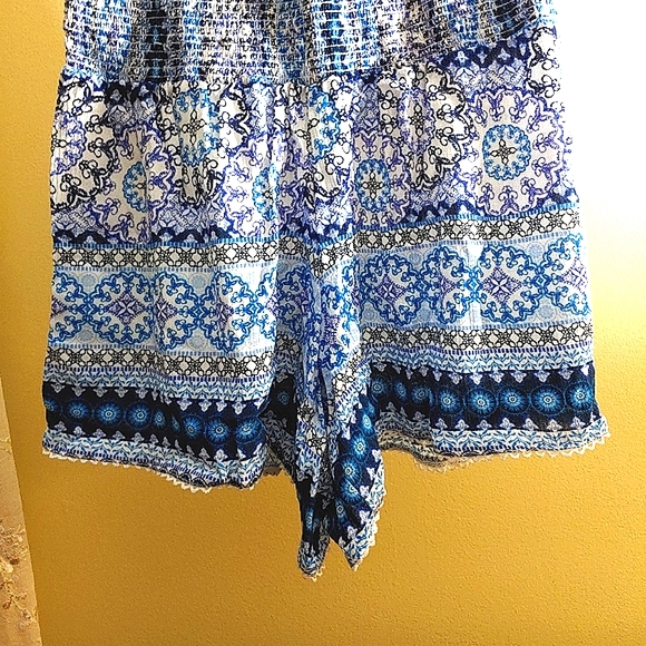 Skirt South Moon Boho Flower Under Skort Mod Blue Hipster - Picture 2 of 7